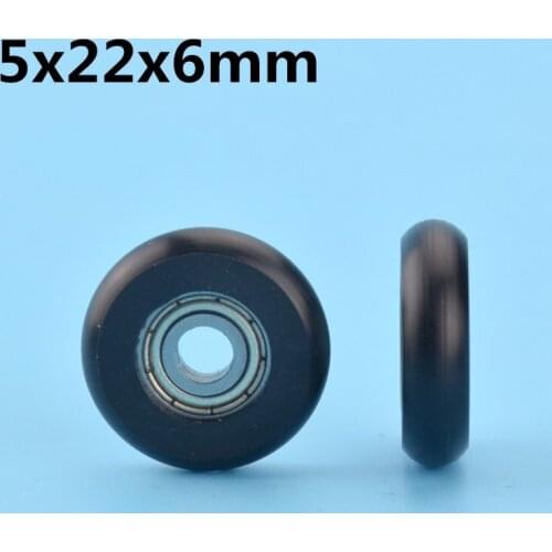 1Pcs 5x22x6 mm Nylon Plastic Carbon Steel Bearings 3D printer Instrument Doors Windows