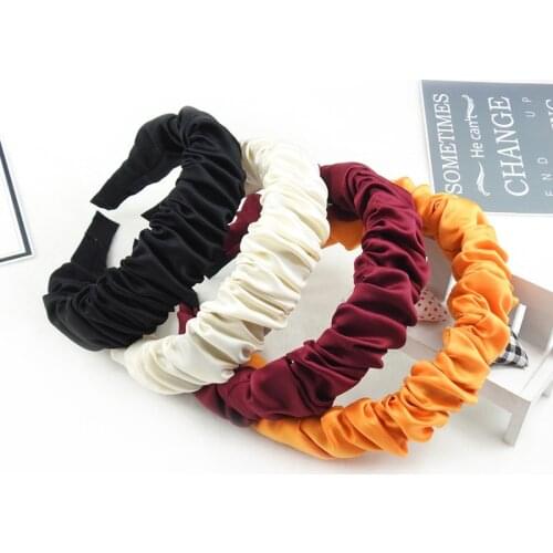Women Satin Volume Wave Headbands 2020 New Fashion Hairbands Big Size Head Band Bezel Hair Accessories Hair Bands for Women
