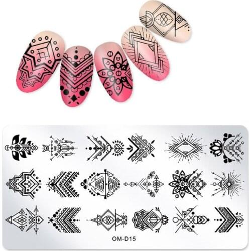 1Pcs Necklace Pattern Nail Stamping Plates Rectangle Pendants Image Nail Art Stencil Templates Manicure Nail Stamp Tools