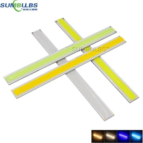 Sumbulbs 170x15mm 6W Warm Cold White Blue COB Chip Strip LED Bar Lights 12V Bulb Lamp for DIY Car-lights DC12-14V 17CM 600LM