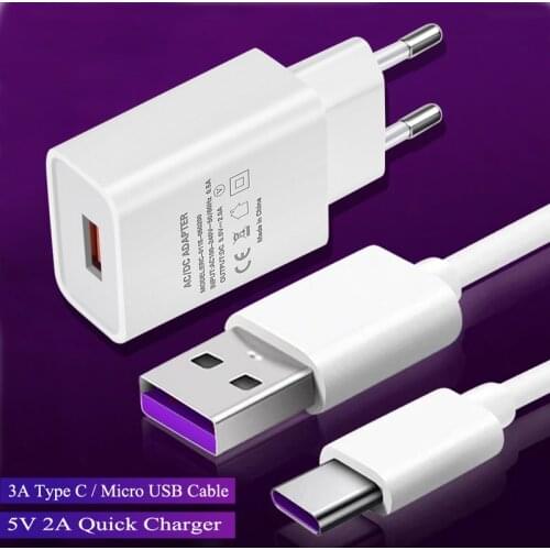 3A Fast Charging USB Cable 5V 2A Quick Charger Cable Phone Charge For Redmi Note 10 9s Huawei P30 Pro Lite Samsung USB C Adapter