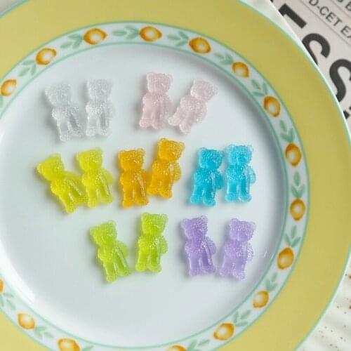 Japanese retro bouquet bear resin earrings phone shell patch can be pasted DIY accessories jewelry materials