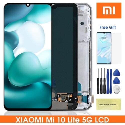 6.57''Mi 10 Lite Lcd For Xiaomi Mi10 Lite Lcd Display Touch Screen Digitizer Assembly For Mi 10Lite Lcd M2002J9G 5G