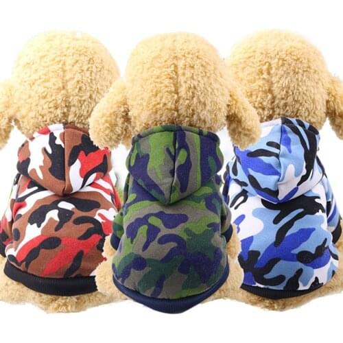 Winter Warm Pet Dog Clothes Hoodie Small Dog Sweaters Coats Camo Pattern Cotton Puppy Clothing Outfit for Chihuahua Pet Supplies