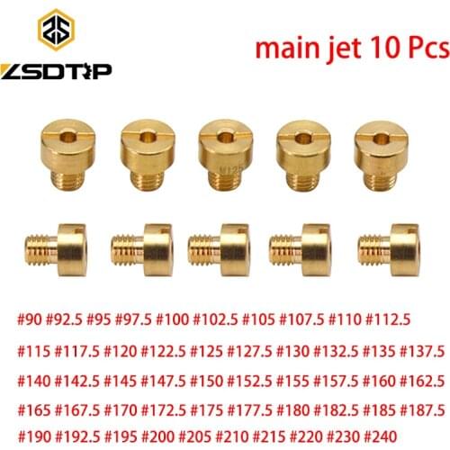 ZSDTRP 10Pcs/set Carburetor Main Jet Thread For HSR40 HSR42 TM36 VM16 VM29 Carburetor Injector Nozzle Size 90-240 Main Jet Kit