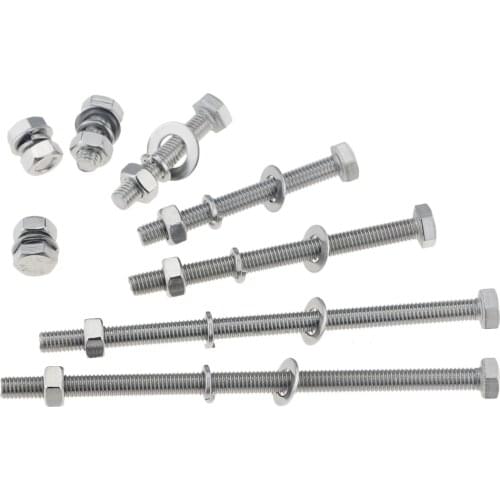 10 Set M6 Hex Socket Head Cap screw Bolt And Nut Set With Plain Washers 304 Stainless Steel Hex Screw Screw Nut 6x8 6x20 6x60