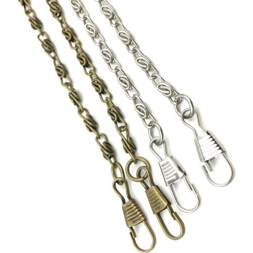20PCS 40/120cm Purse Straps Metal Chains Replacement for Handbag Clutch Shoulder Bag Luggage Hardware Accessories Bronze/Silver