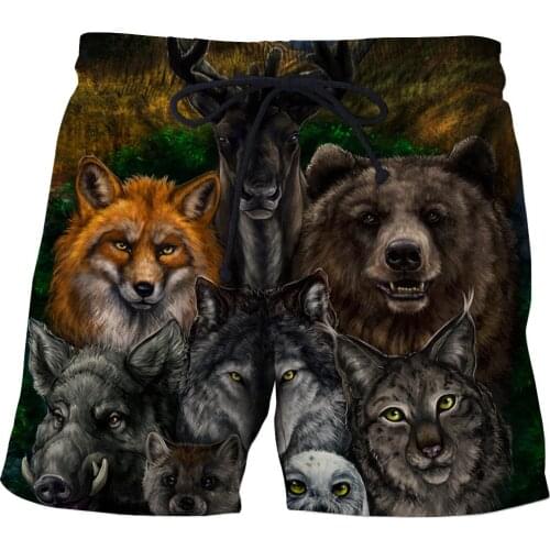 2021 Mens Hot Sale Beach Shorts Mens 3D Printing Fun Animal Running Top Sports Shorts High Quality Hip Hop Swimming Shorts