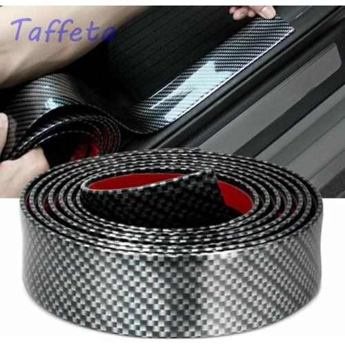3/5/7/10CM *1Meters Car Sticker Carbon Fiber Rubber DIY Door Sill Protector Edge Guard Strip