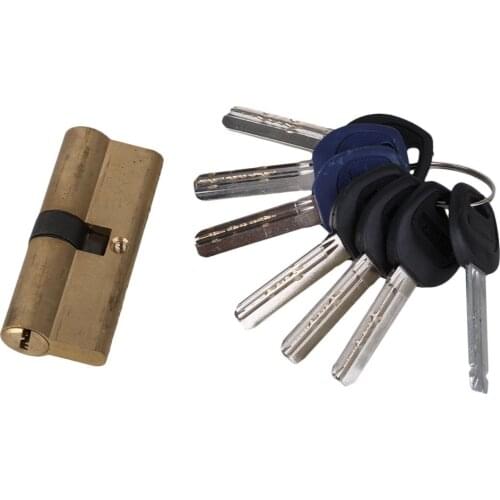 Thumb Turn Euro Profile Cylinder Barrel Lock Brass Satin Nickel Finish 75mm (37.5x37.5mm)With 7 Keys