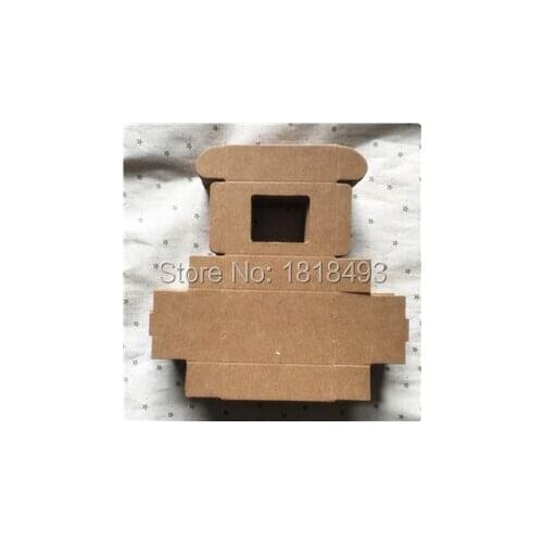 Free shipping 30pcs a lot 9.4x6.2x3cm retro kraft packing box/cute packaging box with openings/cosmetics paper box/cute gift box