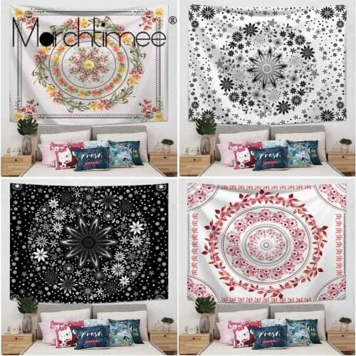 Bohemian Tapestry Wall Hanging Decoration Boho Hanging Cloth Sun Flower Olive Branch Sofa Cover Mandala Bedside Decor Beach Mat