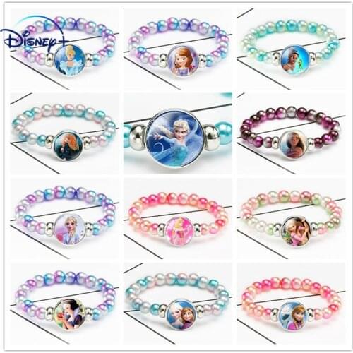Disney Princess Bracelet Children Cartoon Bracelet Girl Birthday Present Frozen Bangles Elsa Accessories Wristband Gift Jewelry