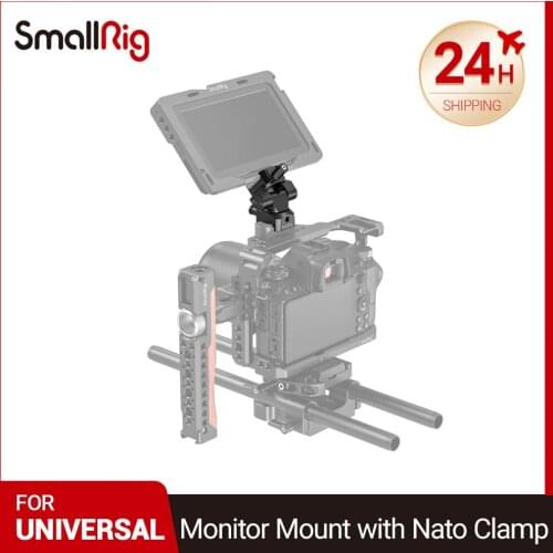 SmallRig Camera Quick Release Clamp Monitor Holder Swivel & Tilt Monitor Mount with Nato Clamp(Both Sides) Light Weight 2385