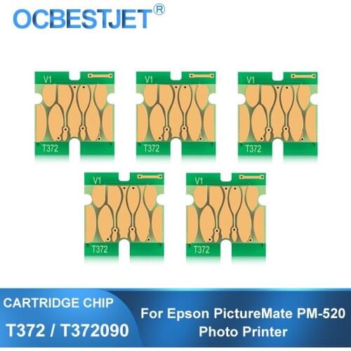 Latest Version T372 T372090 Ink Cartridge Chip For Epson PictureMate PM520 PM-520 Photo Printer Four-Color One Time Use Chips