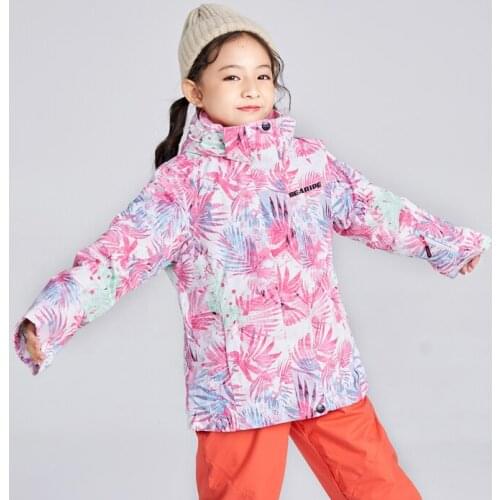 SEARIPE Ski Jacket Kids Winter Children Windproof Waterproof Super Warm Ski Clothes Girls Snow Coat -30 Winter Snowboard Jacket