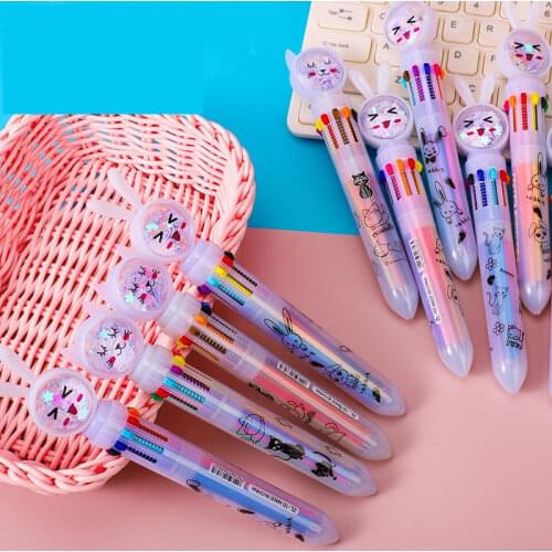 Cute Animal Cartoon Ballpoint Pen School Office Supply Stationery Papelaria Escolar Multicolored Pens Colorful Refill