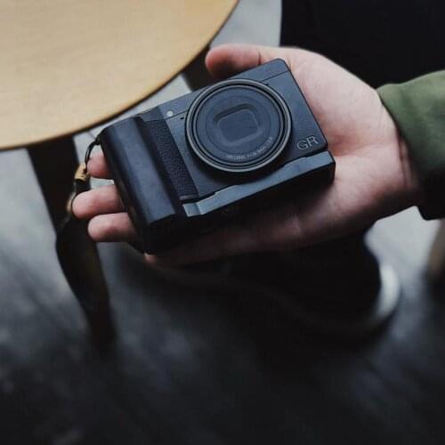 For with Alum Base Plate Bracket For Ricoh GR3 GRIII African Black wood Wooden Wood Hand Grip Plate Bracket