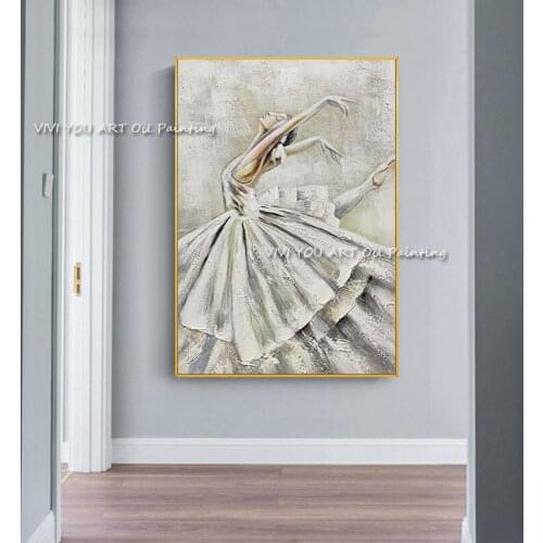 The Handmade Figure Woman Ballet Abstract Modern Brush Oil Painting On Canvas Handpainted New Creative Wall Art Dancing Girl