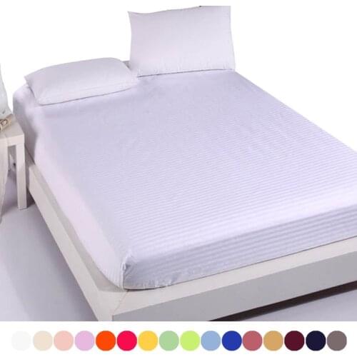 Cotton satin Hotel bed sheet,19 Solid color fitted sheet,Double single bed sheets Queen king size deep 26CM,customizable #51