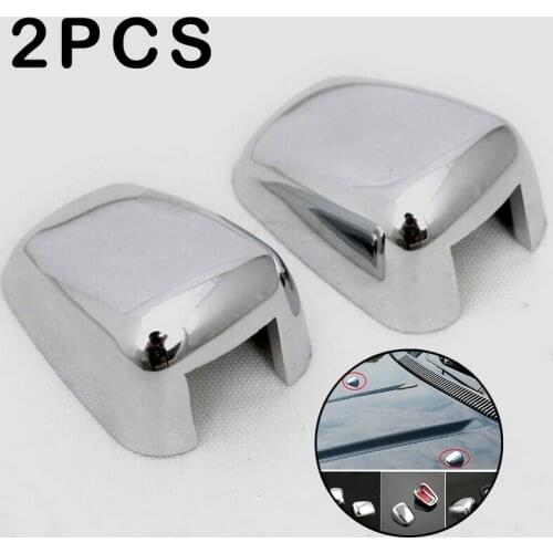 2 PCS ABS Chrome Front Windscreen Windshield Washer Head Water Spray Nozzle Wiper Water-jet Cover Trim For Jeep Grand