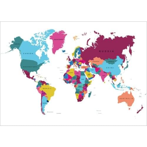 Map of the World Art Home Room Art Wall Silk Print Poster