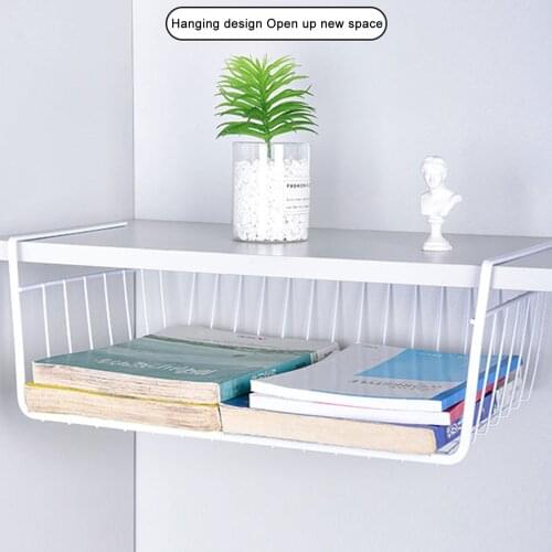 Refrigerator Basket Cupboard Cabinet Door Organizer Rack Closet Wire Rack Hanging Under Shelf Storage Basket Rack Organizer