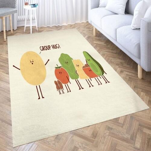 Group Hug Carpet for Living Room 3D Anime Cartoon Rug Gamer Teen Room Bedside Lounge Rug Kids Children Floor Mats