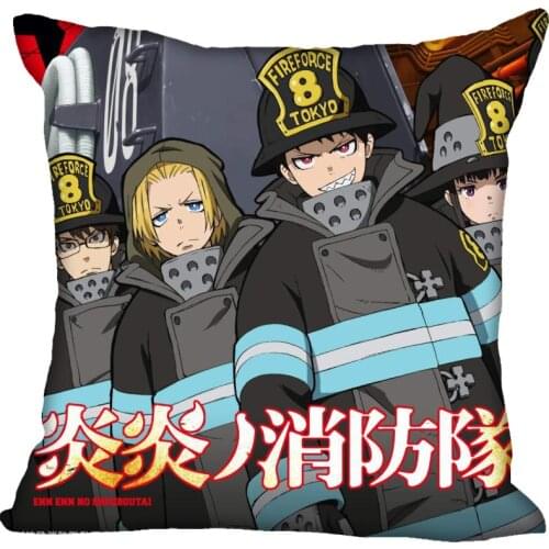 Nice Anime Arthur Boyle Fire Force Pillow Case High Quality Satin Fabric Pillowcase Decorative Pillow Cover Wedding Decorative