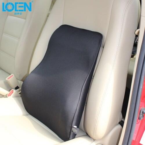 LOEN Seat Supports Super Soft Lumbar Cushion Home Office Back Supports car Auto Chair Back massager Universal black