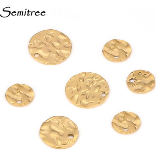 20pcs Stainless Steel Disc Charms 18K Gold Plated Round Tags DIY Jewelry Making Necklace Findings Bracelet Accessories 8mm 10mm