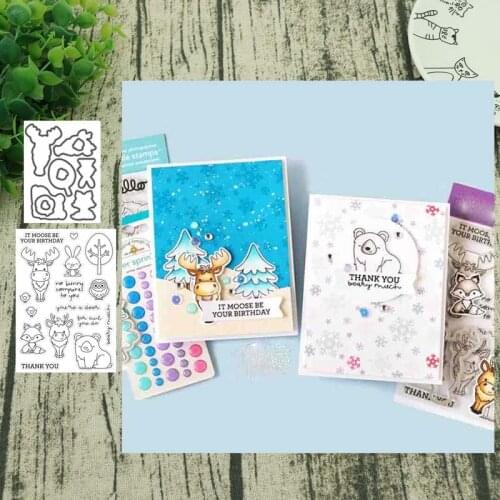 Christmas elk Metal Cutting Dies and Stamps for Scrapbooking Steel Craft Die Cut Embossing Paper Card Album Stencil