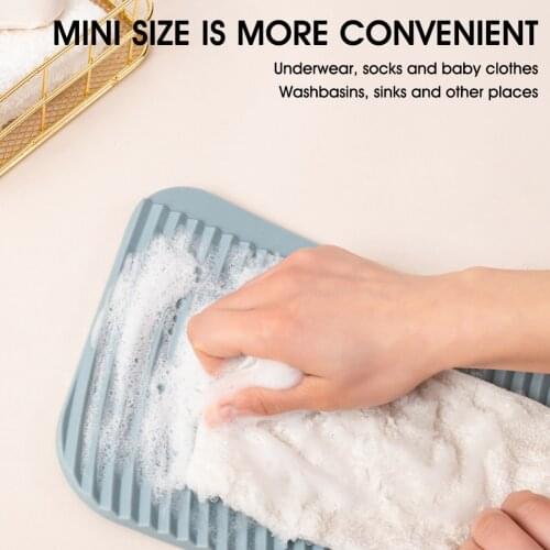 Mini Washboard Anti Slip Foldable Portable Underwear Socks Washing Board with Suction Cup Laundry Board Kids Clothes Scrubboards