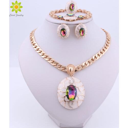 Fashion African Jewelry Sets Women Costume Nigerian Wedding Jewelry set Brand Dubai Gold color Jewelry Set