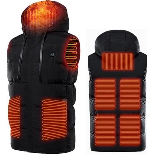 Men Women Outdoor 7 Heating Zones Infrared Heating Vest Jacket Winter Flexible Electric Thermal Clothing Waistcoat For Sports