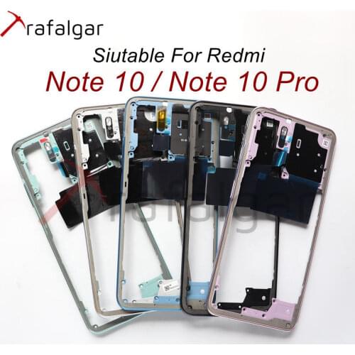 Original NEW For Xiaomi Redmi Note10 Note 10 Pro Middle Frame Front Housing Middle Bezel Chassis Shell Replacement Parts