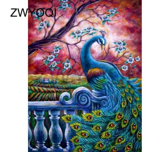 Full Round Diamond embroidery Cross stitch Plum blossom Full Square Diamond mosaic Phoenix Bird 5D DIY Diamond painting field