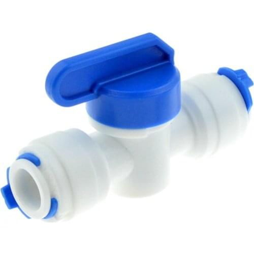 RO Straight 1/4" 3/8" Inch OD Hose Quick Connection Control Fittings Plastic Water Ball Valve Reveser Osmosis Aquarium Fittings