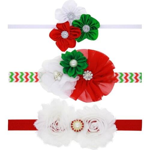 Christmas Day Gift For Little Girls Cute Hairband Infants Chiffon Flower Headbands Baby Party Dress Up Hair Accessory Head Bands