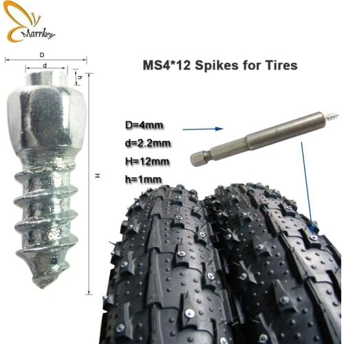 Marrkey 1000PCS Tire Studs/Spikes for Tires/Ice Stud/Screw-In Studs/Snow Chain for ATV/Mini-Tractors/Motorcycle/Bicycle/Footwear