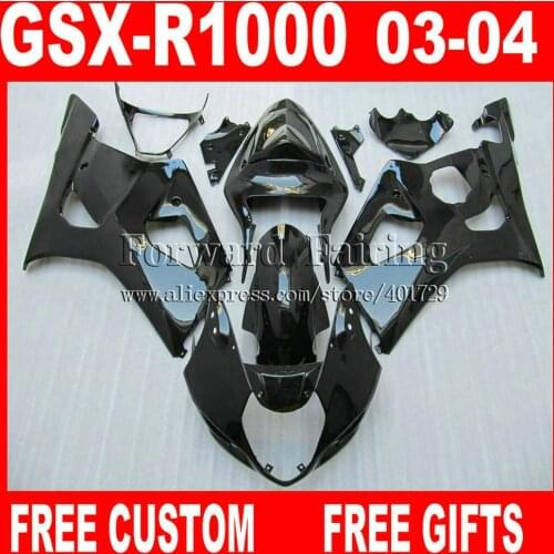 High quality Fairings for 2003 2004 SUZUKI GSXR1000 K3 fairing kits 03 04 GSXR 1000 GSXR 1000 glaring flat black powderblue WH74