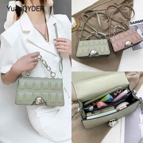 High Quality PU Leather Messenger Bags for Women 2021 New Fashion Mini Shoulder Bag Casual Plaid Handbag Small Travel Bag