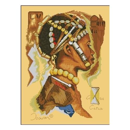 Top Quality Lovely Popular Counted Cross Stitch Kit African Man Africa People 35099
