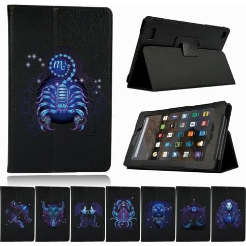 For Amazon Fire 7 5th 7th 9th /HD8 6th 7th 8th /HD10 5th 7th 9th Printed PU Leather Tablet Protective Stand Shell Case Cover