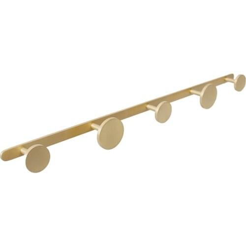 Zq Brass Clothes Rack Hallway Bedroom Coat Rack Wall Hanging Clothes Row Hook Clothes and Bags Hook