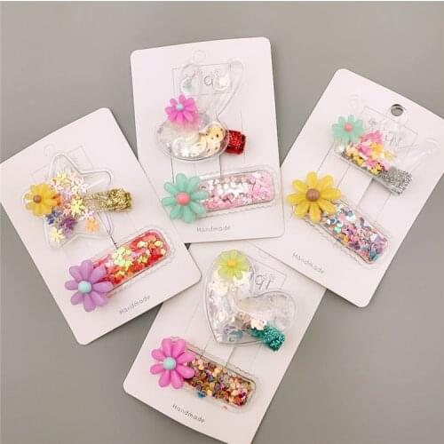 Quicksand Stars Transparent Children Crown Hairpins Hair Clips Bobby Pins Accessories For Girls Kids Barrette Hairgrip Headdress