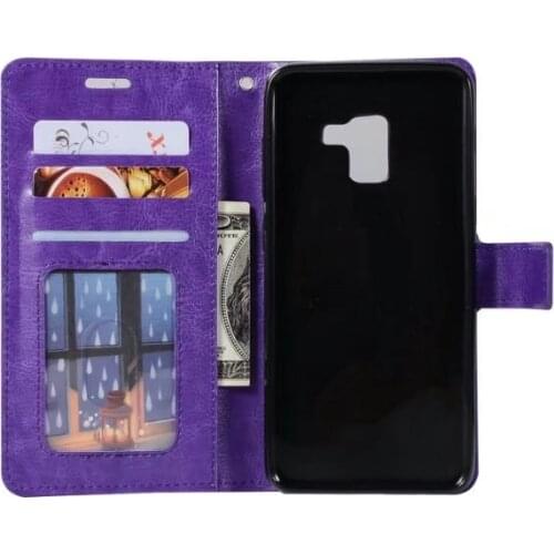 10pcs/lot free shipping Soft TPU + PU Leather Crazy Horse Wallet Case for Samsung A8 2018/A8 PLUS 2018/A6 /A6 PLUS J6 2018