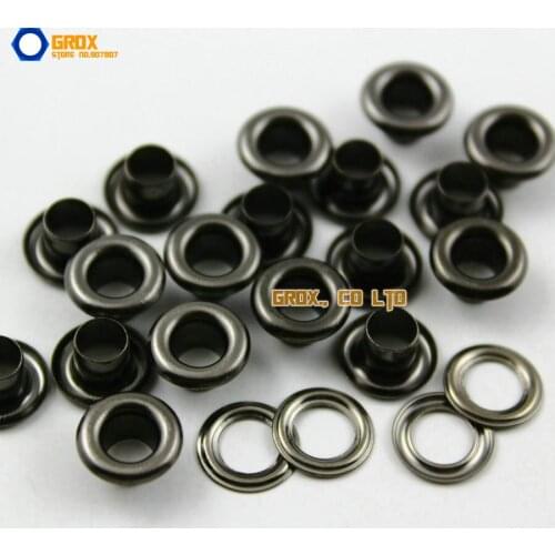 1000 Set 9*4.5*5mm (Outer diameter * Inner diameter * Height) Gunmetal Round Eyelet Grommet