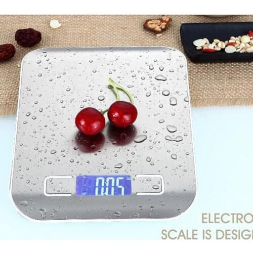 5kg/1g 10kg/1g Stainless Steel Kitchen Scale Weighing Scale Food Diet Postal Balance Measuring Tool LCD Electronic Scales