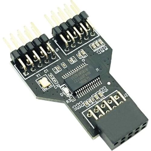 USB2.0 9 PIN Female to Dual USB2.0 9 Pin Male Adapter USB 2.0 9Pin to Dual USB 2.0 9PIN Converter Adapter USB HUB Expansion Card